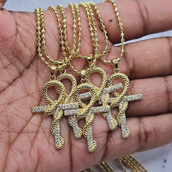Snake ankh necklace
