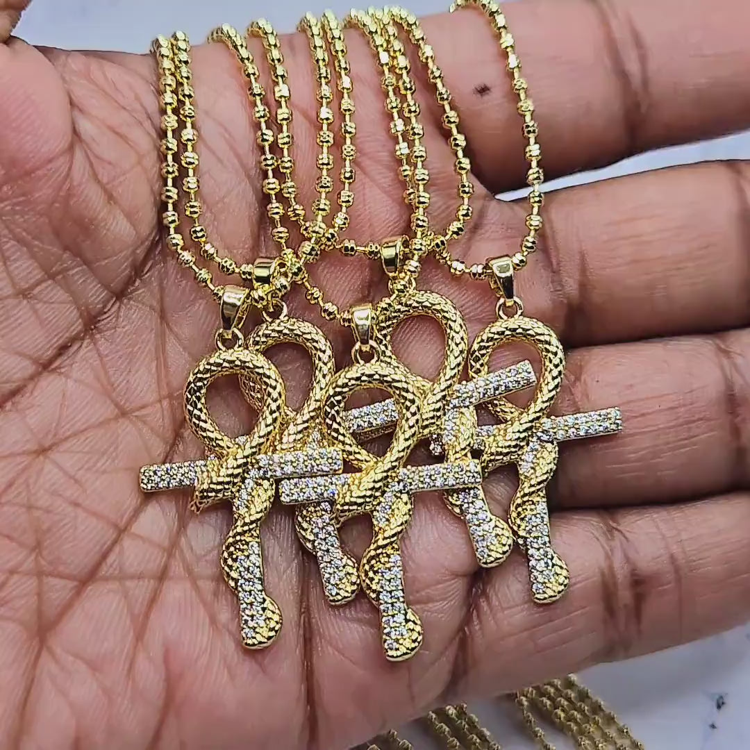 Snake ankh necklace