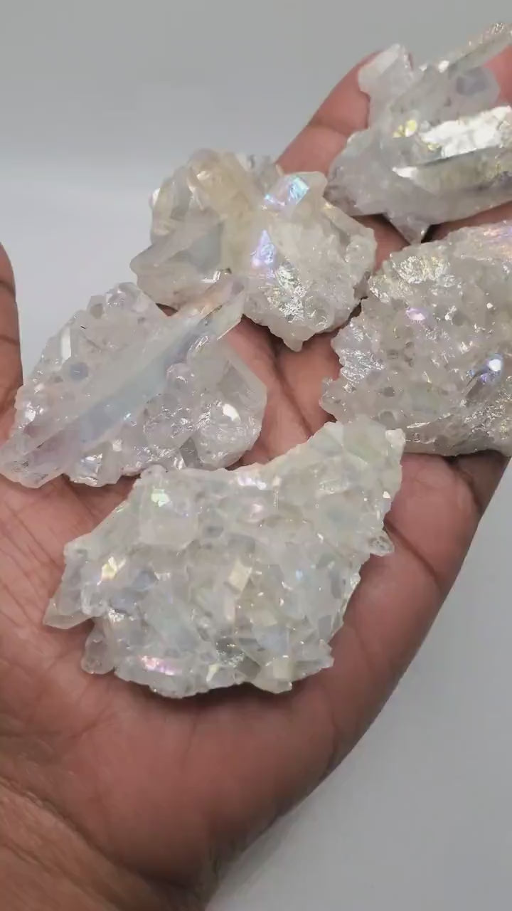 Angel aura quartz cluster