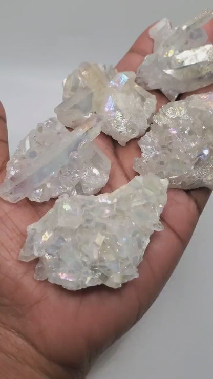 Angel aura quartz cluster