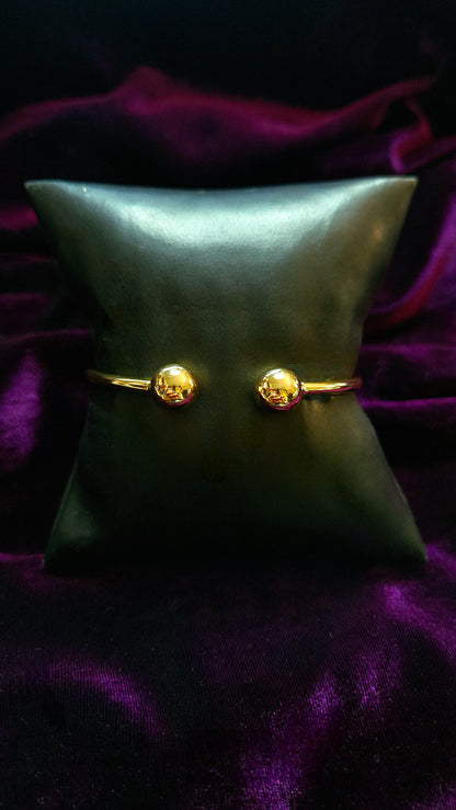 Bobble bangles adjustable gold stackable ball bangle bracelets set of two