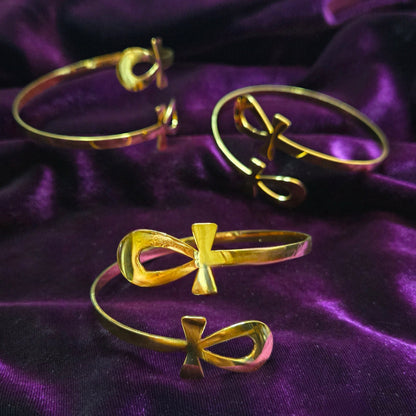 Ankh wrap stainless steel cuff bracelet