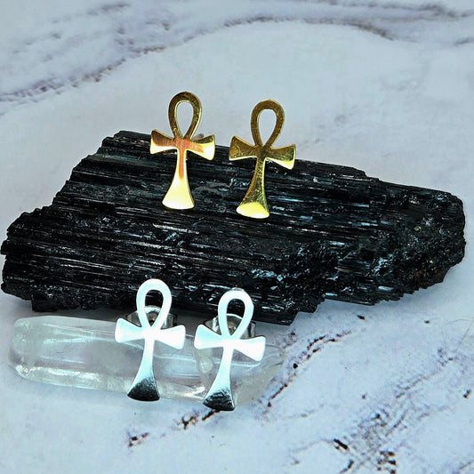 Ankh stud earrings