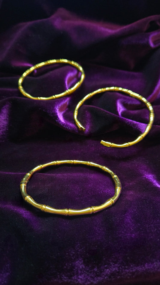 Bamboo bangle hinge bracelet