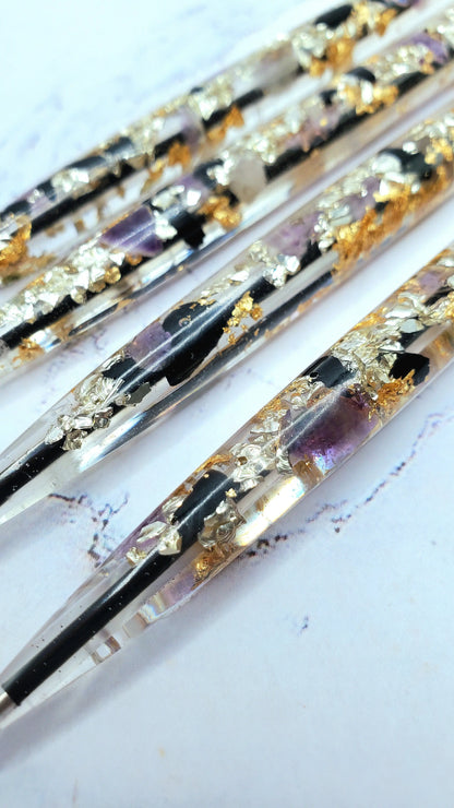 Tourmaline and amethyst protection manifestation pen beautifuleecreatedllc