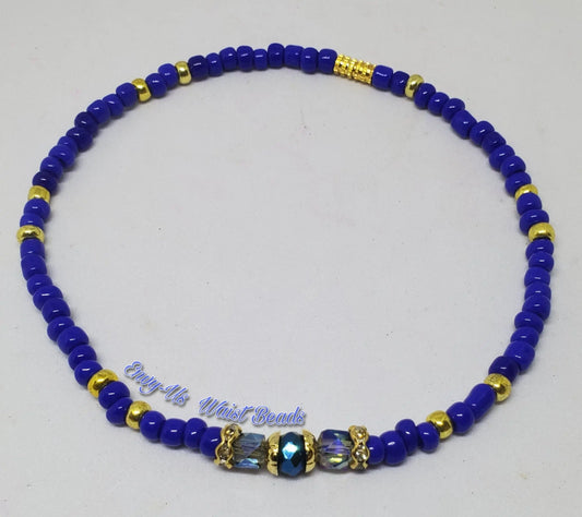 Royal blue anklet (large bead)