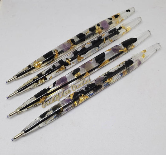 Tourmaline and amethyst protection manifestation pen