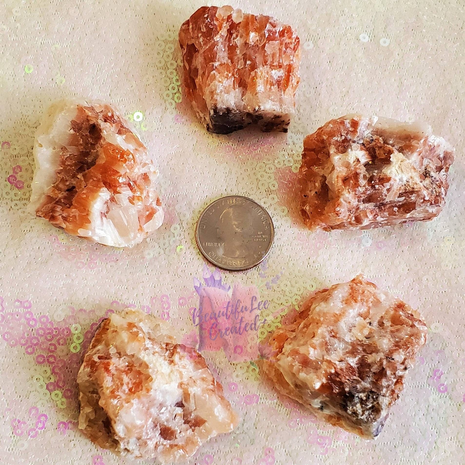 Raw red calcite