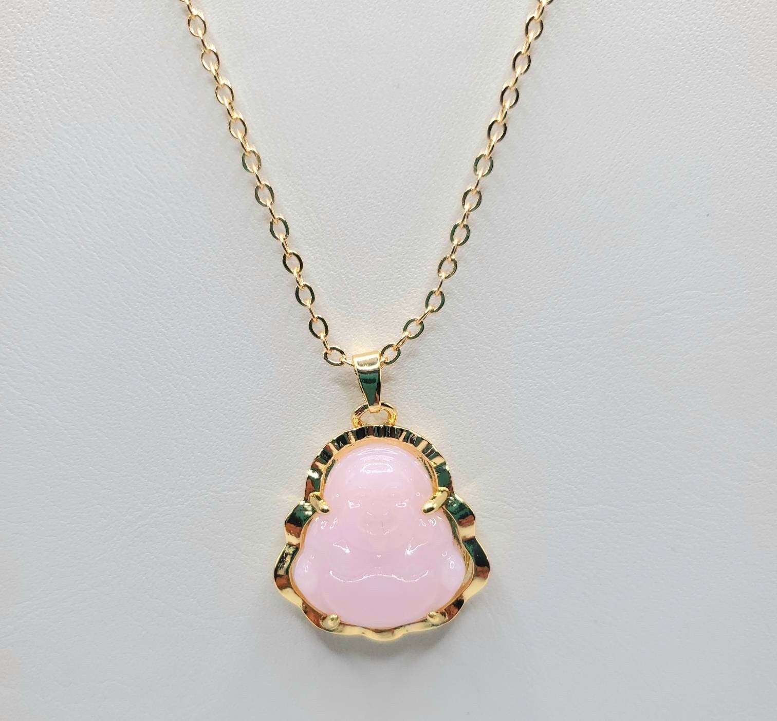 Pink Buddha necklace