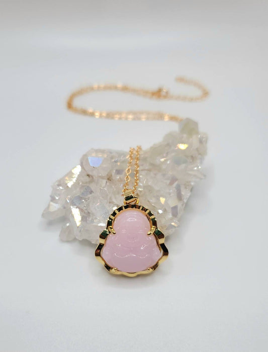 Pink Buddha necklace