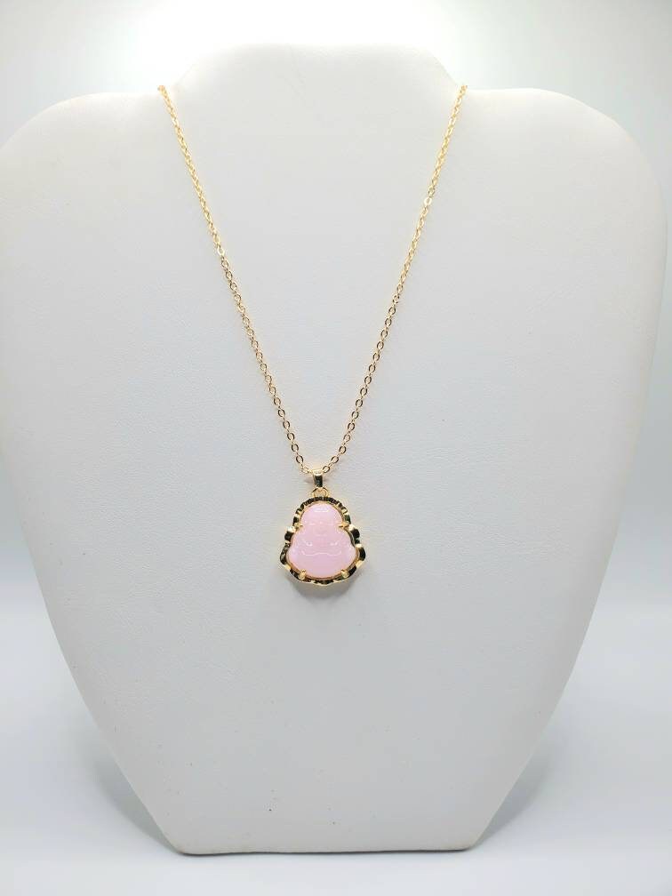 Pink Buddha necklace