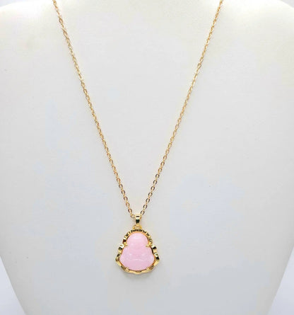 Pink Buddha necklace