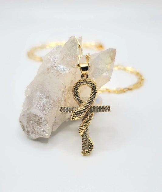 Snake ankh necklace