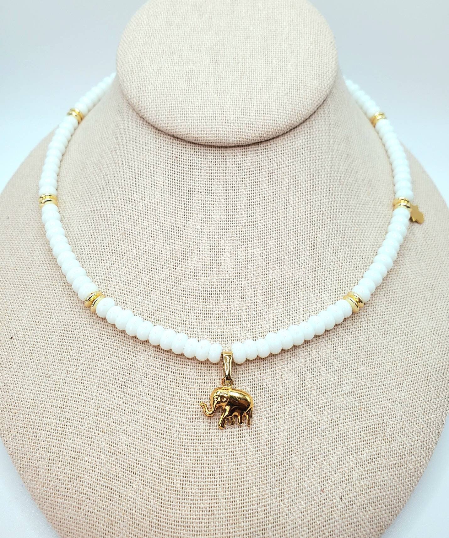 Elephant hamsa adjustable choker necklace