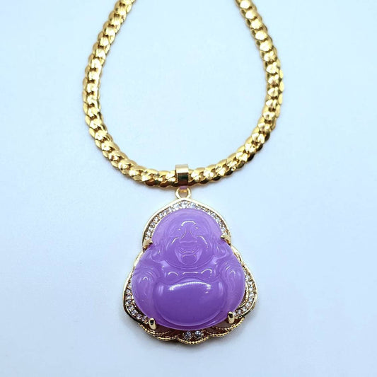 Lavender Buddha necklace
