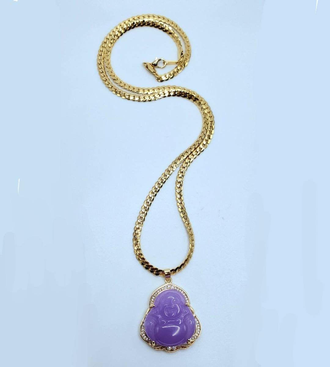 Lavender Buddha necklace